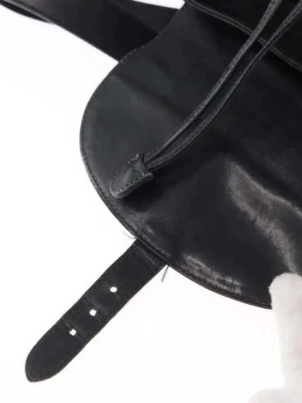 GUCCI Bamboo Backpack Leather Black Gold 003
